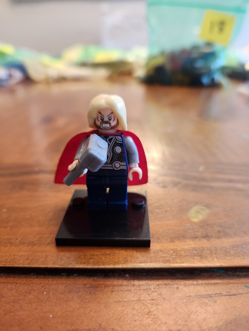 Thor Lego Minifigure w/stand